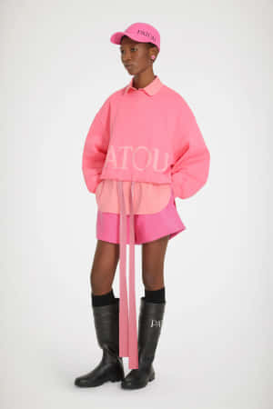 Patou Cropped Drawstring Sweatshirt Wallpaper