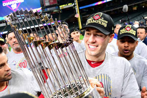 Patrick Corbin With Trophy Wallpaper