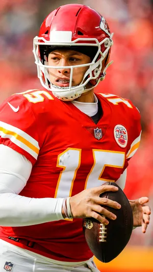 Patrick Mahomes Looking Cool In Kansas City Chiefs Uniform Wallpaper
