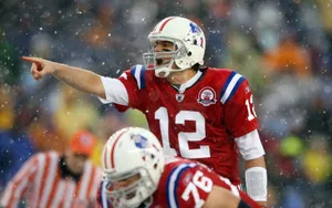 Patriots Tom Brady Red Jersey Wallpaper