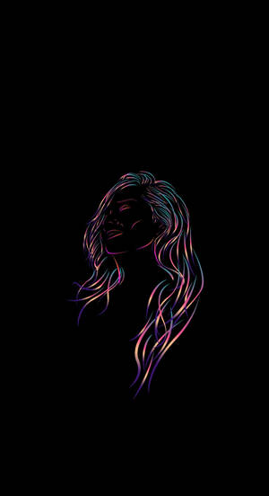 Patterned Girl Oled Phone Wallpaper