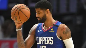 Paul George Of The Los Angeles Clippers Making A Play Wallpaper