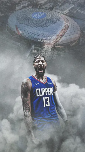 Paul George Rocks The Los Angeles Clippers Jersey Wallpaper