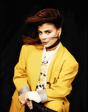 Paula Abdul In Vintage Yellow Wallpaper