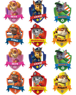Paw Patrol Character Badges Wallpaper