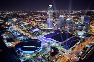 Paycom Center Oklahoma City Aerial View Wallpaper