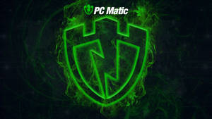 Pc Matic Brand Green Fire Logo Wallpaper