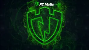 Pc Matic Brand Green Fire Logo Wallpaper