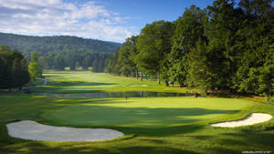 Peaceful Golf Course Landscape Wallpaper