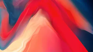 Peach, Blue, Red Abstract Graphic Art Wallpaper