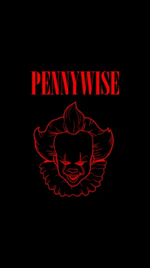Pennywise Red Outline Wallpaper