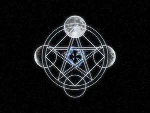 Pentagram With Moons Wallpaper