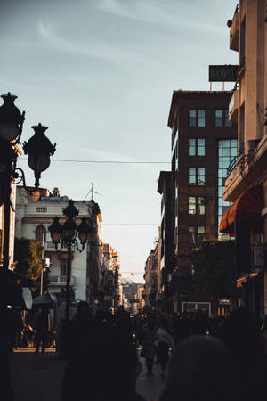 People In Street Of Tunisia Wallpaper