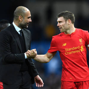 Pep Guardiola And James Milner Wallpaper