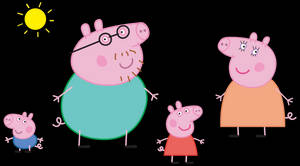 Peppa Pig And Family Enjoying Time Together Wallpaper