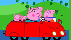 Peppa Pig Family Car Wallpaper