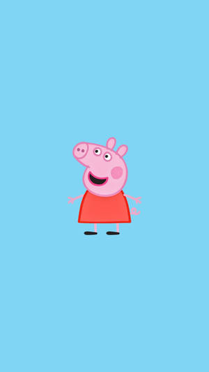 Peppa Pig In Sky Blue Wallpaper