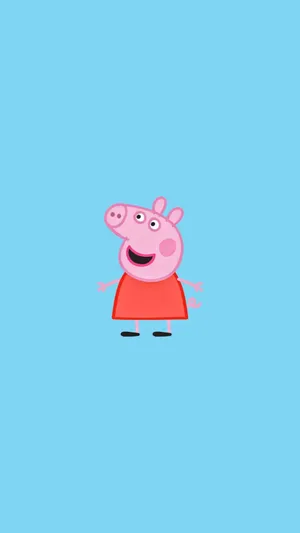 Peppa Pig In Sky Blue Wallpaper