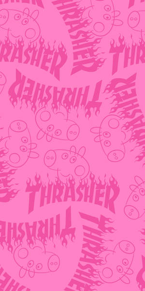 Peppa Pig Iphone Pink Thrasher Wallpaper