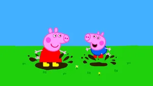 Peppa Pig Mud Puddle Jump Wallpaper