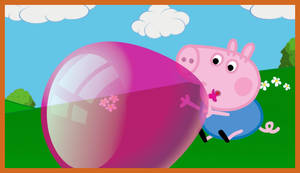 Peppa Pig Pink Balloon Wallpaper