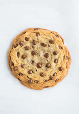 Perfect Chocolate Chip Cookie Top View Wallpaper