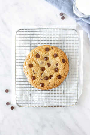 Perfect Chocolate Chip Cookieon Cooling Rack Wallpaper