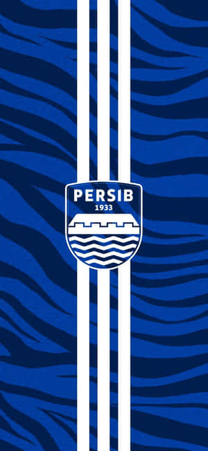 Persib Bandung Logo Blue Stripes Background Wallpaper