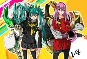 Persona 4 Hatsune Miku Vocaloids Crossover Wallpaper