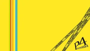 Persona 4 Rainbow Band And Caution Tapes Wallpaper
