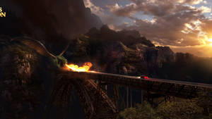 Pete's Dragon Blowing Fire Wallpaper