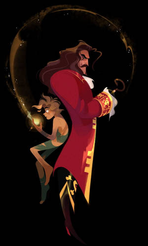 Peter Pan Captain Hook Illustration Wallpaper