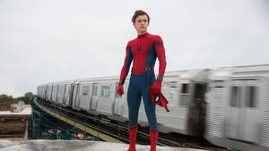 Peter Parker On The Train Wallpaper