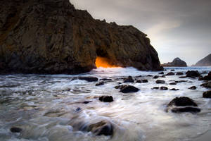 Pfeiffer Beach Ocean Desktop Wallpaper