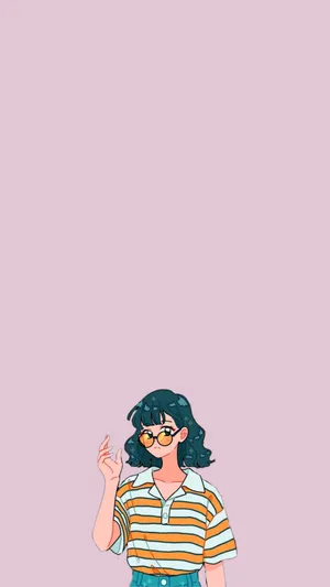 Pfp Aesthetic Girl In Light Purple Background Wallpaper