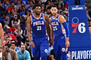 Philadelphia 76ers Players 21 And 25 Wallpaper