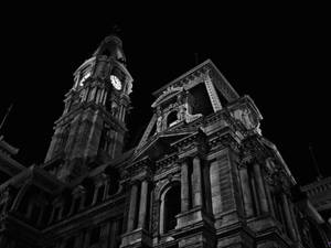 Philadelphia City Hall On Black Tablet Wallpaper