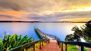 Philippines Sea With Short Bridge Wallpaper