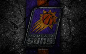 Phoenix Suns Logo On Cement Wall Wallpaper