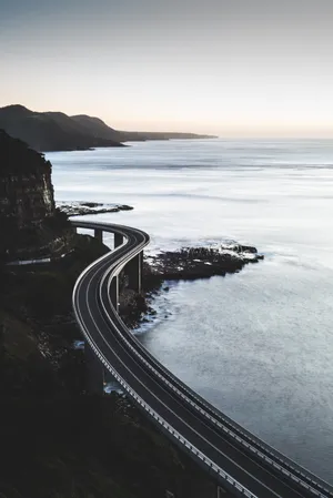 Photo Of Curved Road Wallpaper