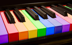 Piano Rainbow Keyboard Wallpaper