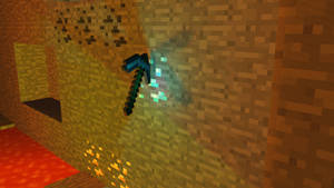 Pickaxe On Diamond Ore Minecraft Hd Wallpaper