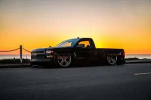 Pickup Truck 2014 Chevrolet Silverado 1500 Sunset Photography Wallpaper