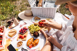 Picnic Girl Summer Desktop Wallpaper