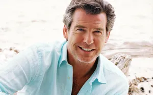 Pierce Brosnan Looks Dashing In A Black And White Suit. Wallpaper