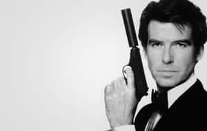 Pierce Brosnan Striking A Classic Pose