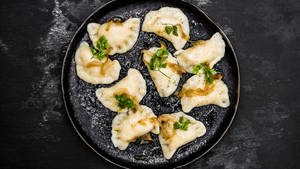 Pierogi Black Plate Wallpaper