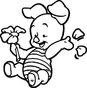 Piglet Flower Petals Wallpaper