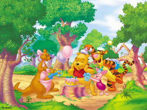 Piglet Pooh Party Wallpaper