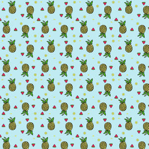 Pineapple And Fruits Pattern Wallpaper